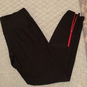 Nike Dri Fit Leggings with Red Zipper - Large